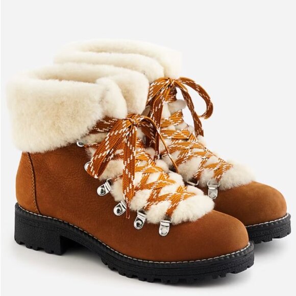 J. Crew | Shearling Nordic Boots | Glazed Pecan | Size 8 - Picture 6 of 11